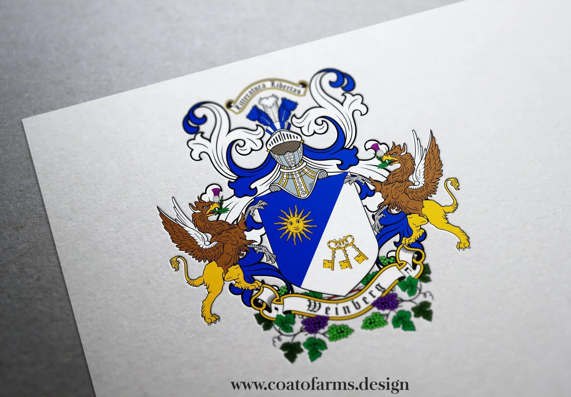 Coat of arms I designed for a Weinberg family from the USA