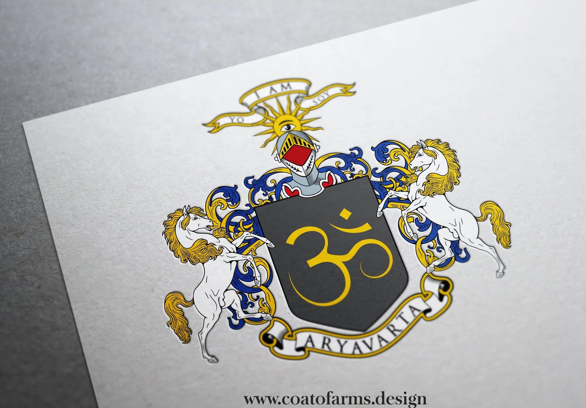 coat of arms family crest for an indian family