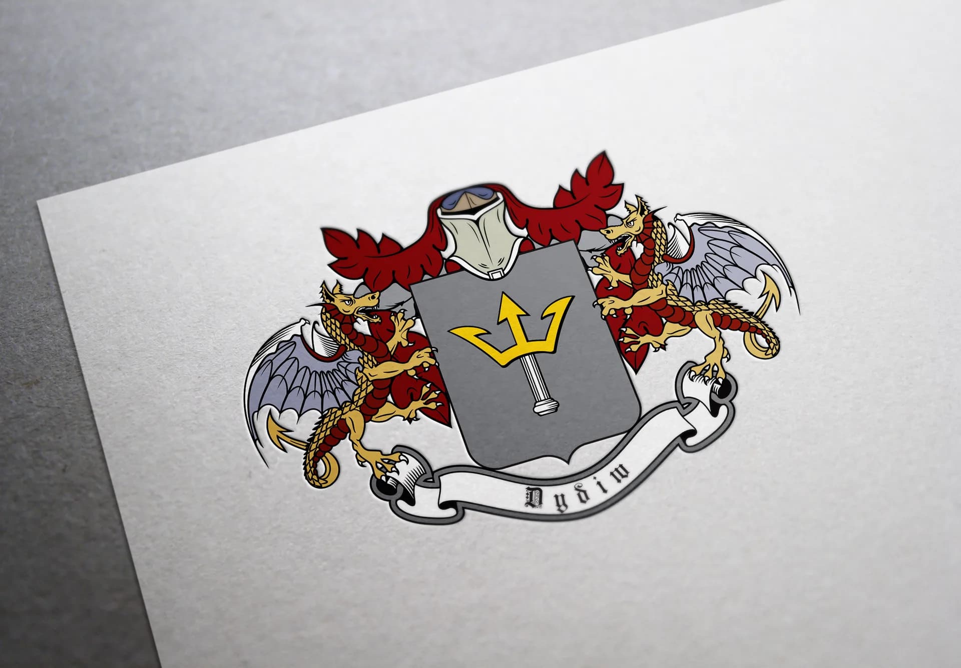 Coat of arms designed for an old Scottish family with sailing tradition.