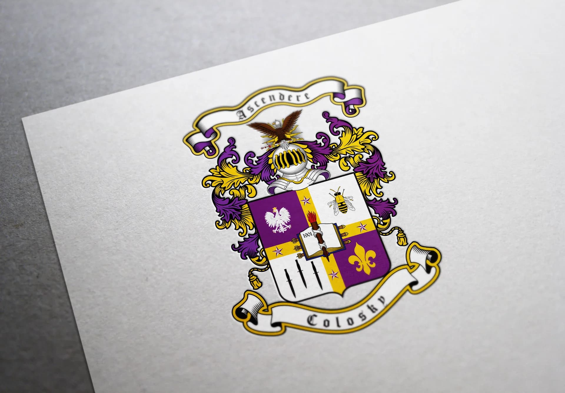 Coat of arms designed for a family from the USA, but German origin