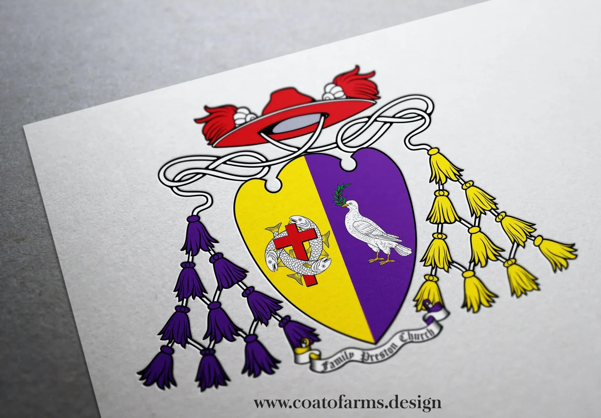 Coat of arms for an archbishop from the Preston Church Family